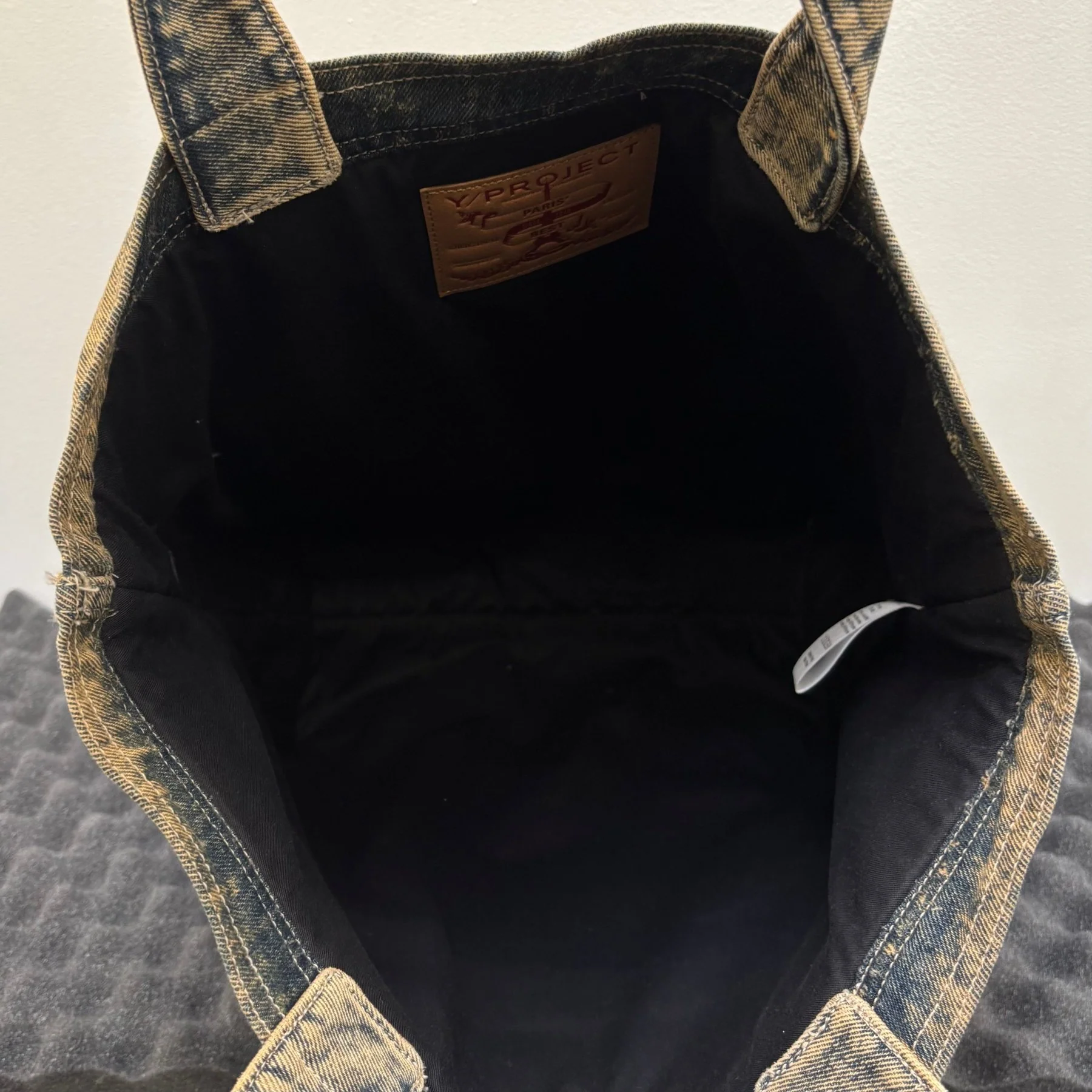 Y/Project Paris’ Best Distressed Denim Tote Bag - Image 14