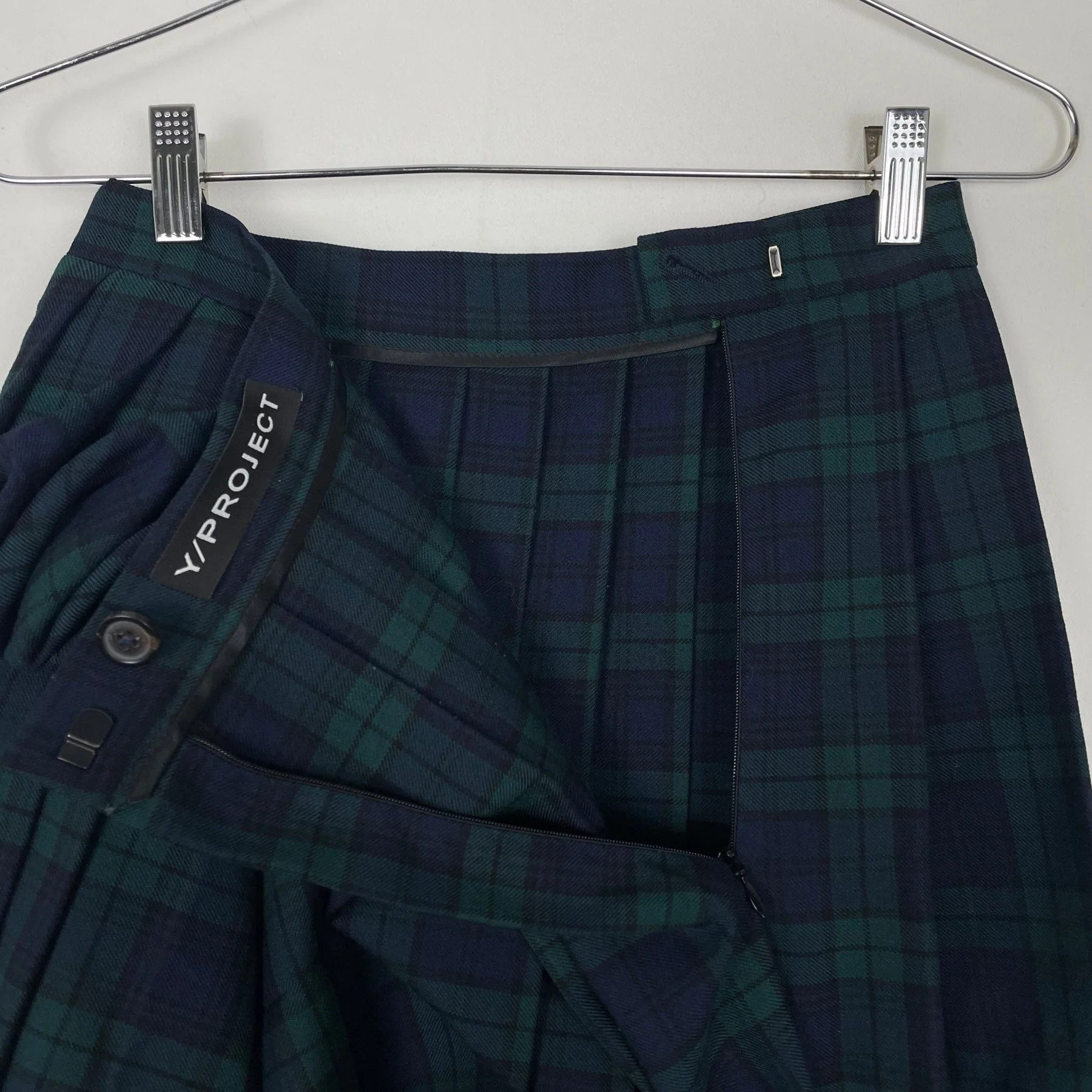 Y/Project Ruffled Pleated Plaid Skirt - Image 7