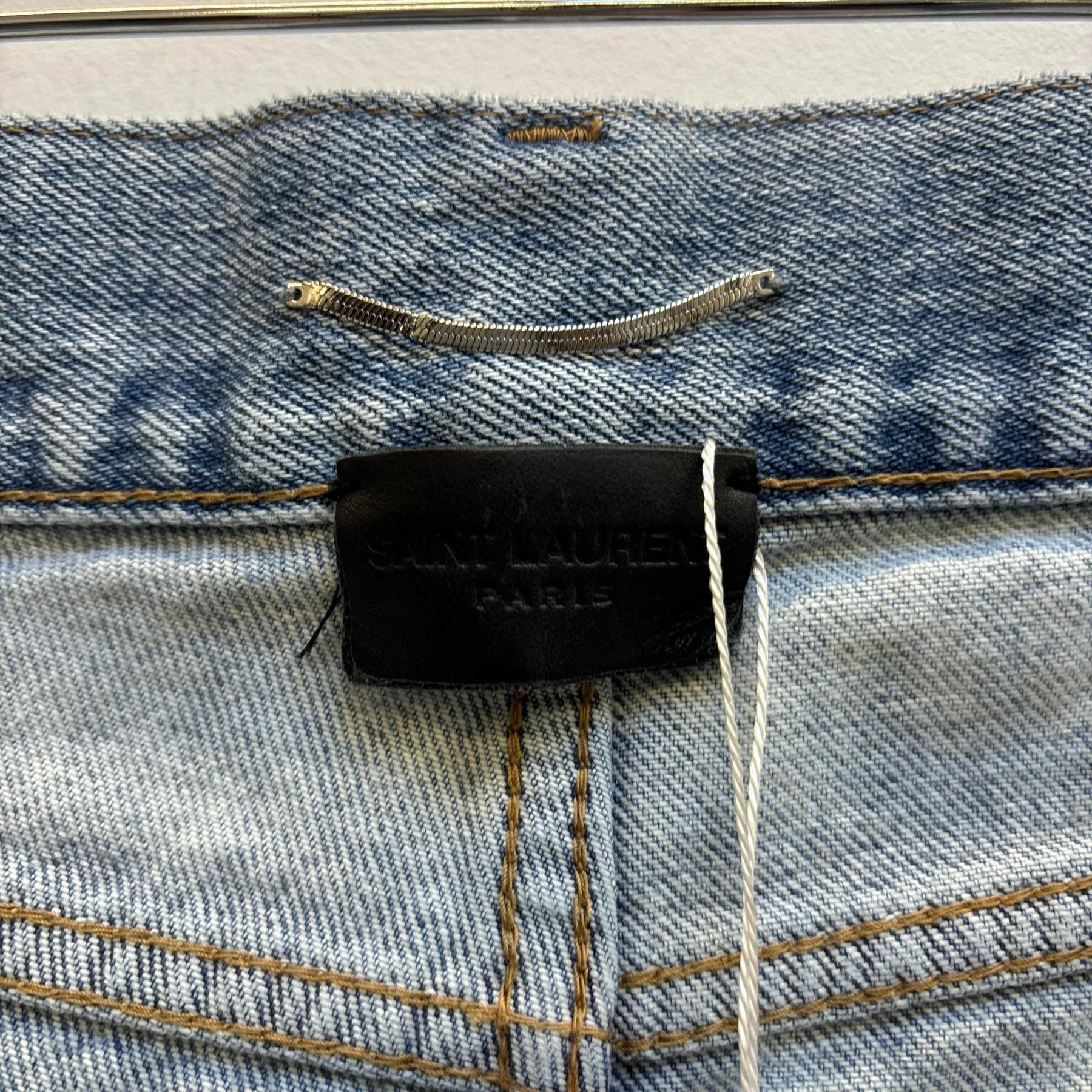 SS21 Yves Saint Laurent Bootleg Light Wash Jeans (altered) - Image 14