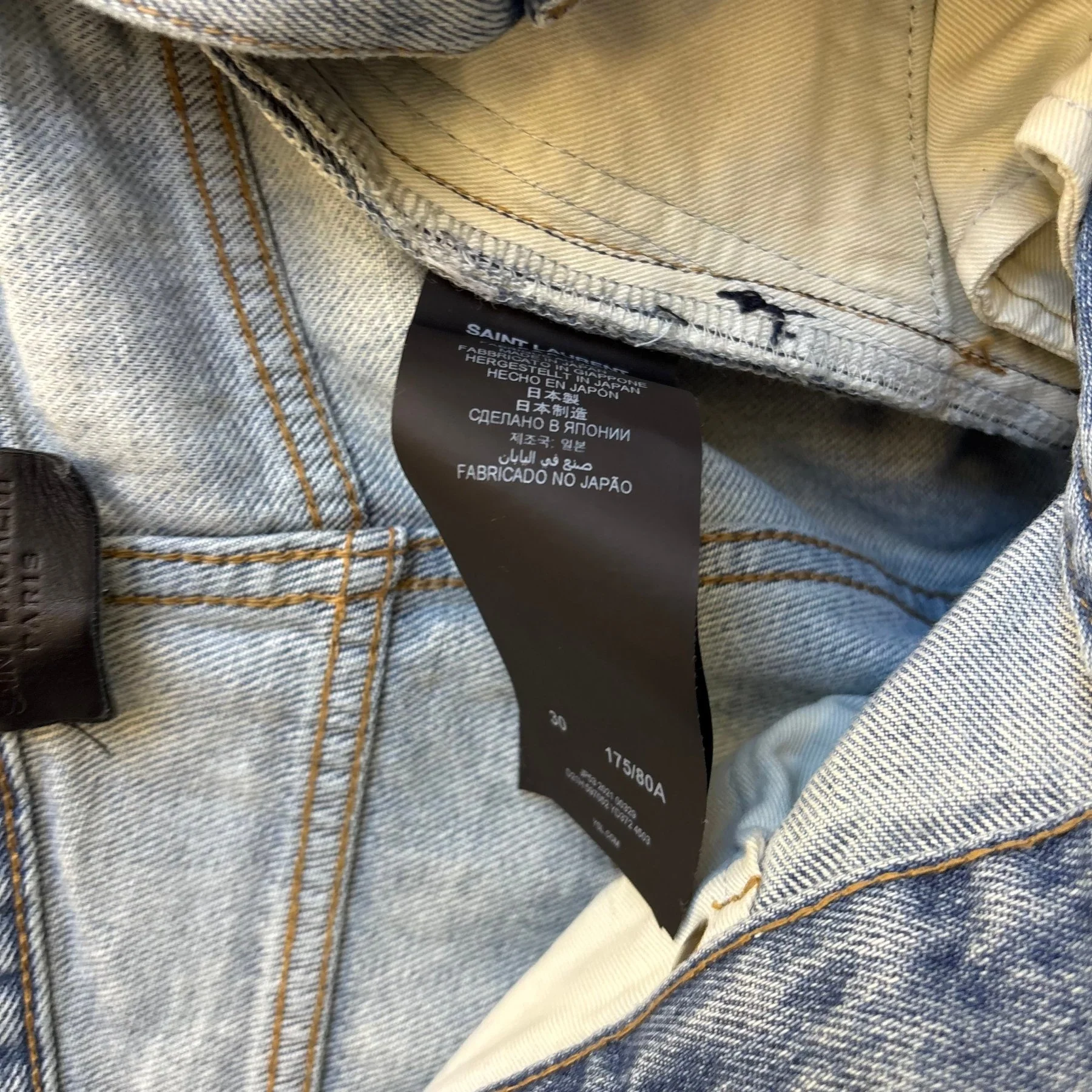 SS21 Yves Saint Laurent Bootleg Light Wash Jeans (altered) - Image 15