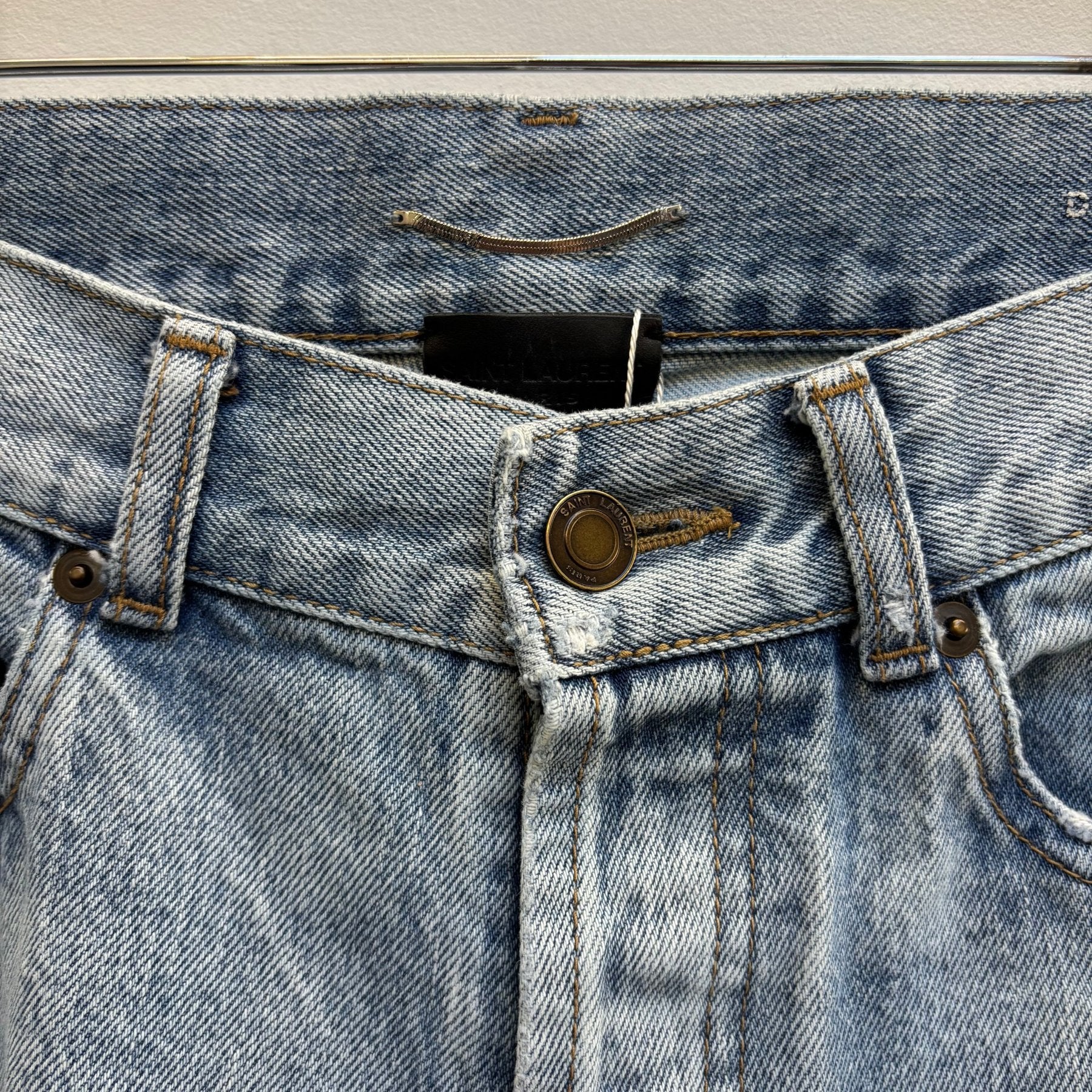 SS21 Yves Saint Laurent Bootleg Light Wash Jeans (altered) - Image 5