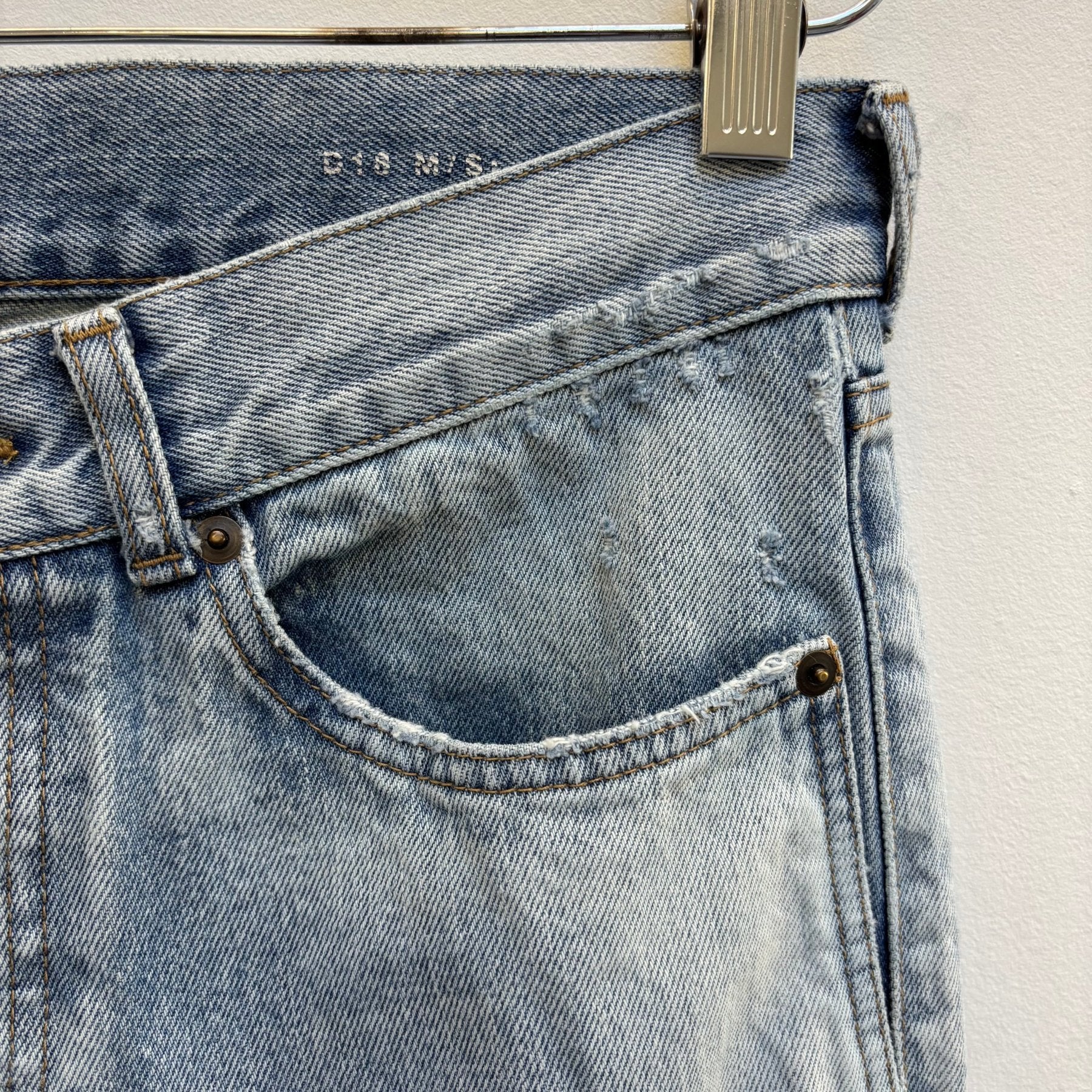 SS21 Yves Saint Laurent Bootleg Light Wash Jeans (altered) - Image 6